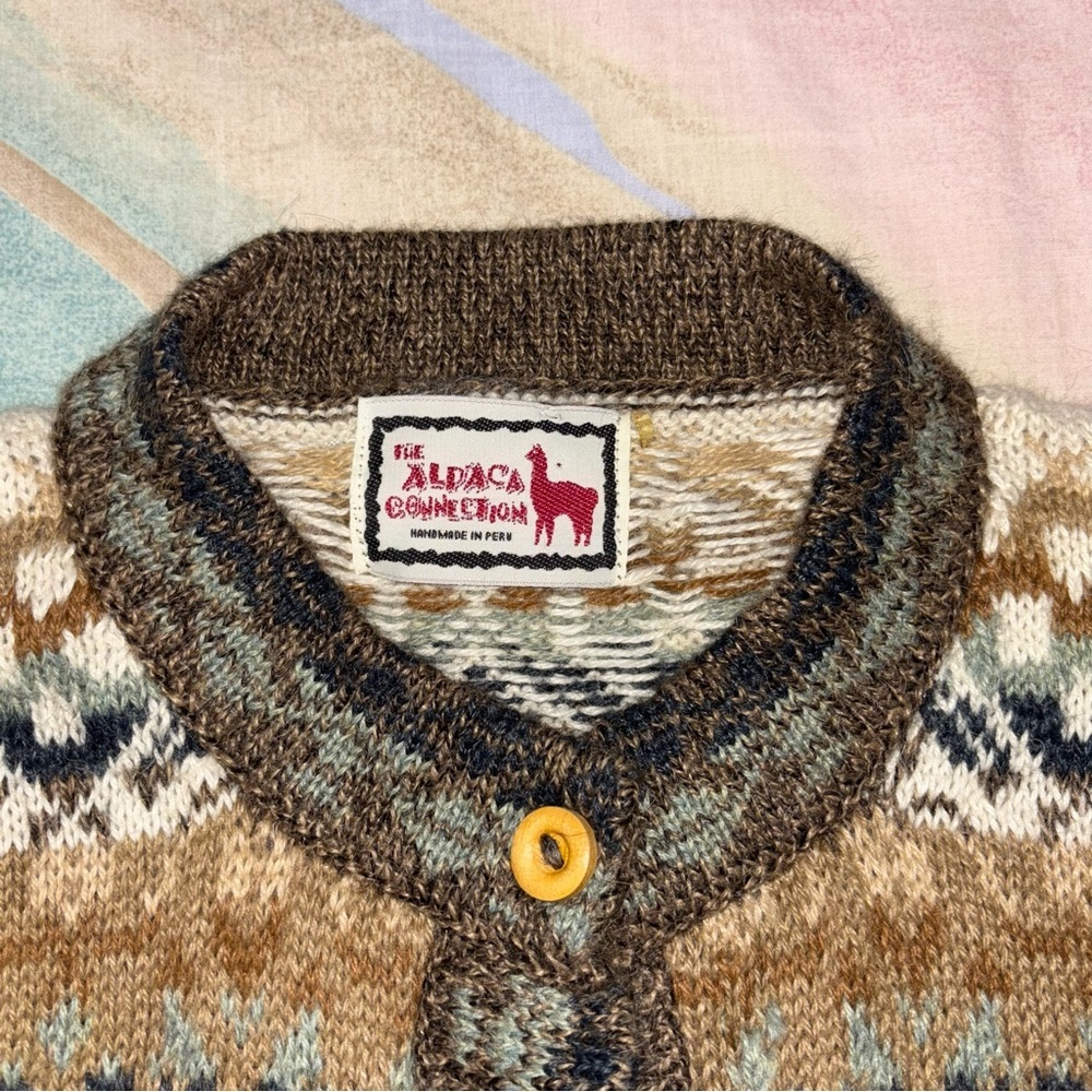 Alpaca Connection Peru Wool Knit Button Cardigan … - image 2
